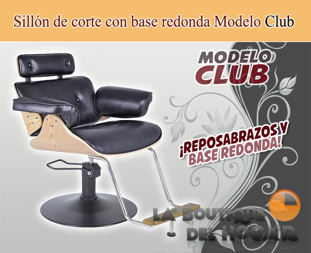 Sillón Tocador hidráulico de peluquería con base redonda Modelo Club