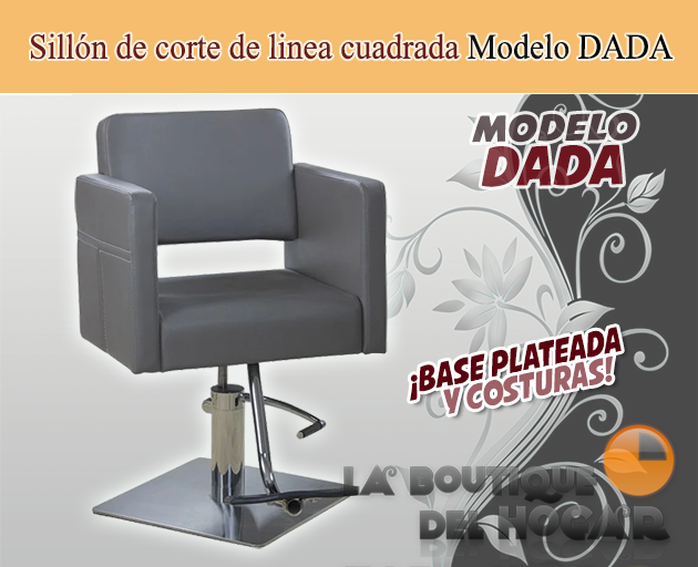 Sillón hidráulico de linea cuadrada con reposabrazos Dada