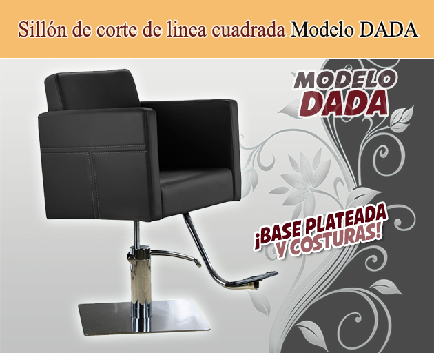 Sillón hidráulico de linea cuadrada con reposabrazos Dada