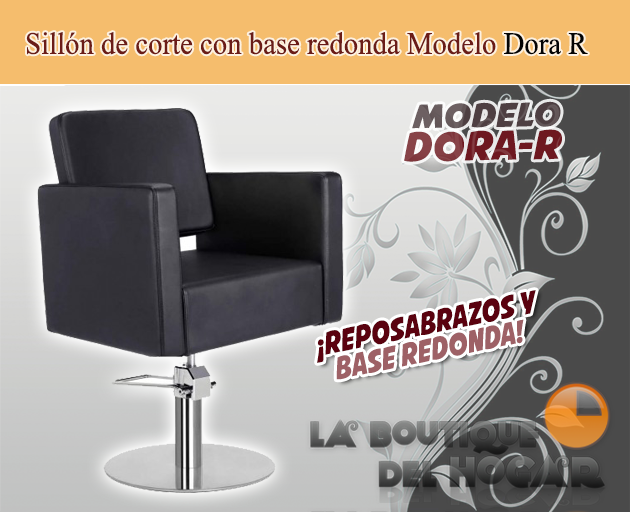 Sillones de Corte de Peluquería con Base Cuadrada Y Reposabrazos Modelo Horace