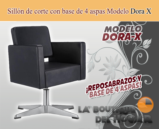 Sillón hidráulico de corte con base redonda y reposabrazos Modelo DORA X