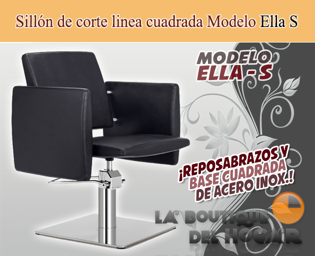 Sillón hidráulico de linea cuadrada con reposabrazos Ella