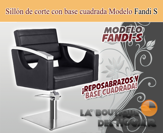 Sillón hidráulico de linea cuadrada con reposabrazos Fandy S