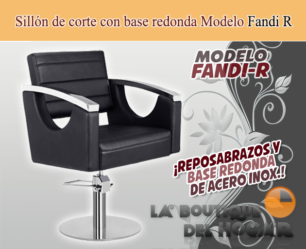 Sillón hidráulico de linea cuadrada con reposabrazos Fandy