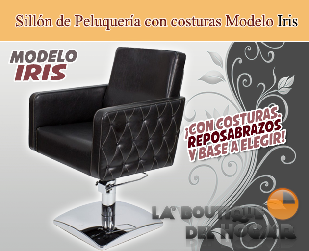 Sillón hidráulico de corte con costuras y reposabrazos Modelo Iris