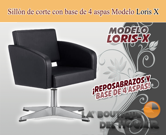 Sillón hidráulico de corte con base redonda y reposabrazos Modelo LORIS X