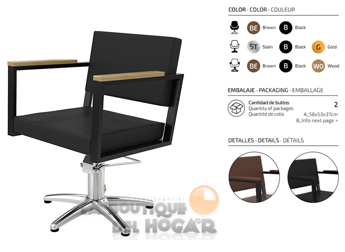 Sillón hidráulico de corte Vintage modelo Ocean B