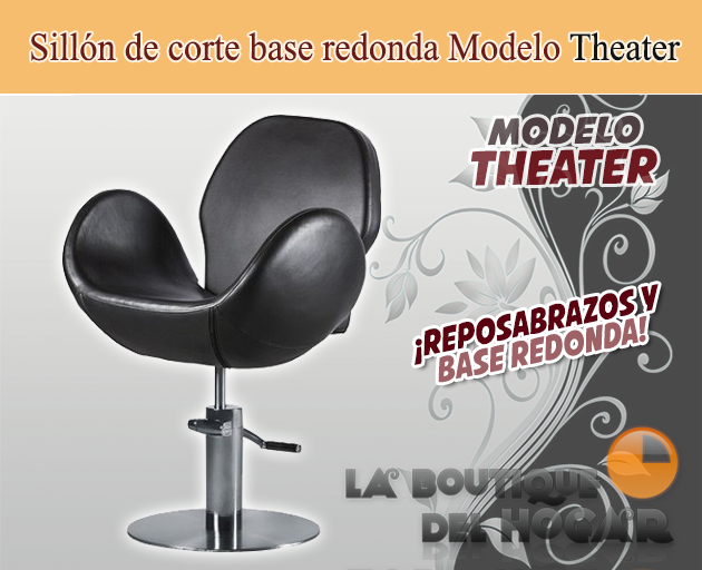 Sillón hidráulico de corte linea curva con reposabrazos Modelo Theater