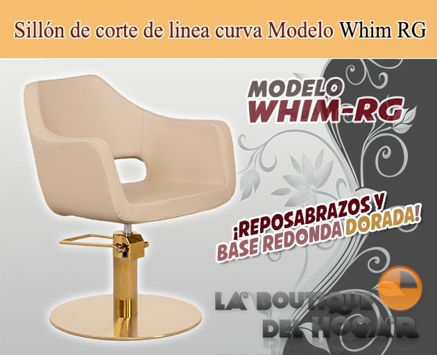 Sillón hidráulico de corte de linea curva con reposabrazos Modelo Whim R