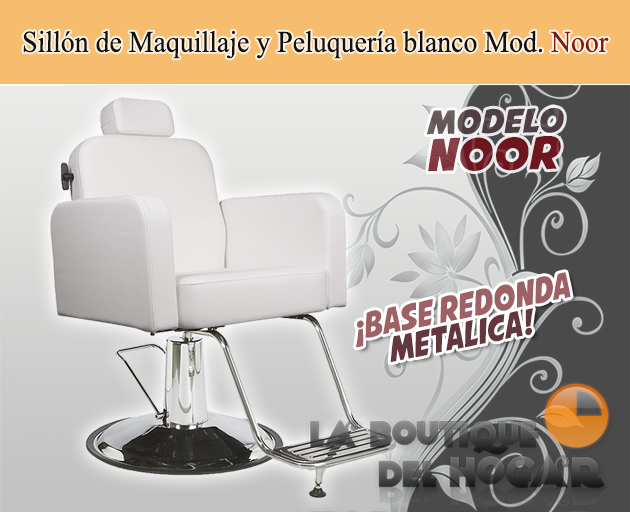Sillón de Peluquería hidráulico con reposapiés metálico Modelo Noor