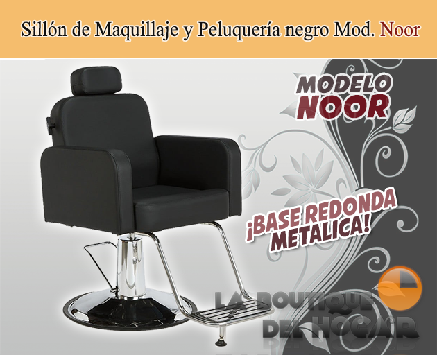Sillón de Peluquería hidráulico con reposapiés metálico Modelo Noor