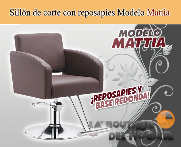 Sillón de Peluquería hidráulico con reposapiés metálico Modelo River