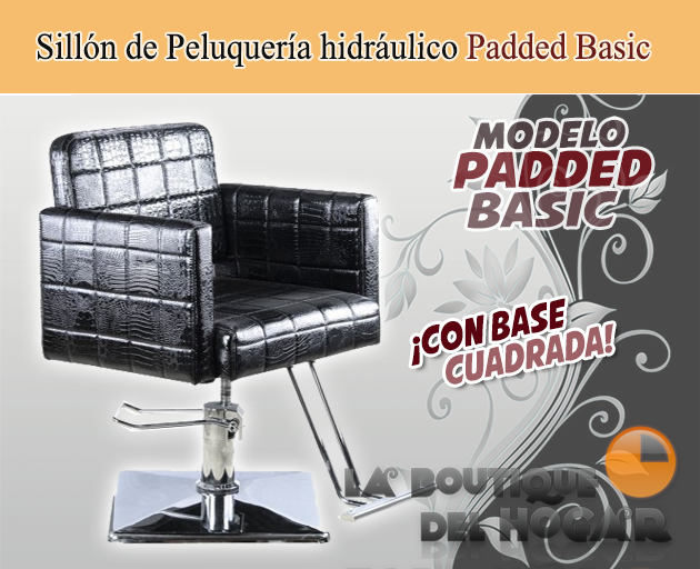 Sillón hidráulico de linea cuadrada con reposabrazos 