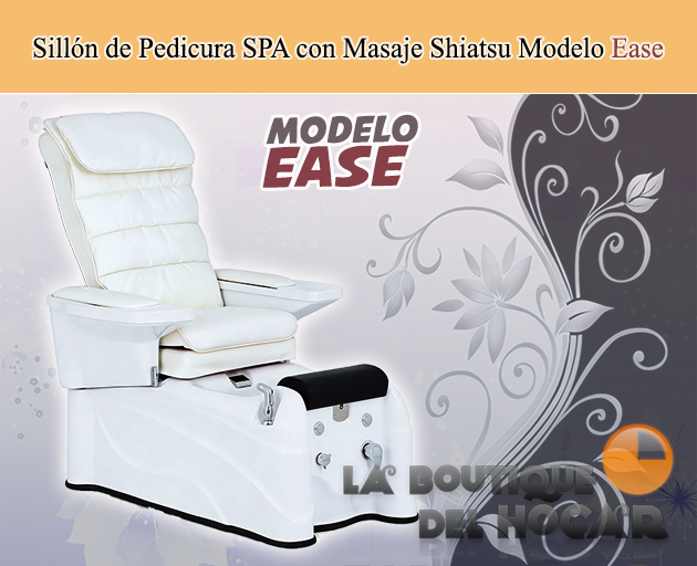 Sillón de Pedicura SPA tapizado en PU con Masaje Shiatsu, Hidromasaje y Cromoterapia LED Modelo Ease