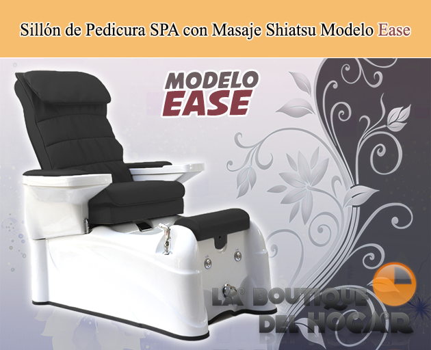 Sillón de Pedicura SPA tapizado en PU con Masaje Shiatsu, Hidromasaje y Cromoterapia LED Modelo Ease