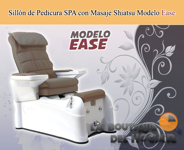 Sillón de Pedicura SPA tapizado en PU con Masaje Shiatsu, Hidromasaje y Cromoterapia LED Modelo Ease