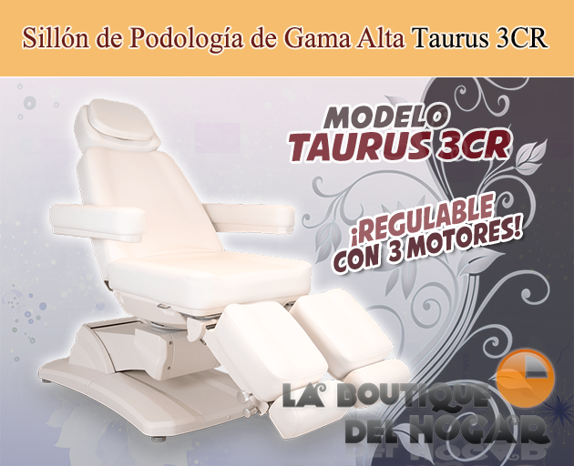 Sillón Podología Gama Alta de 3 motores con agujero facial Modelo Taurus 3CR Beige