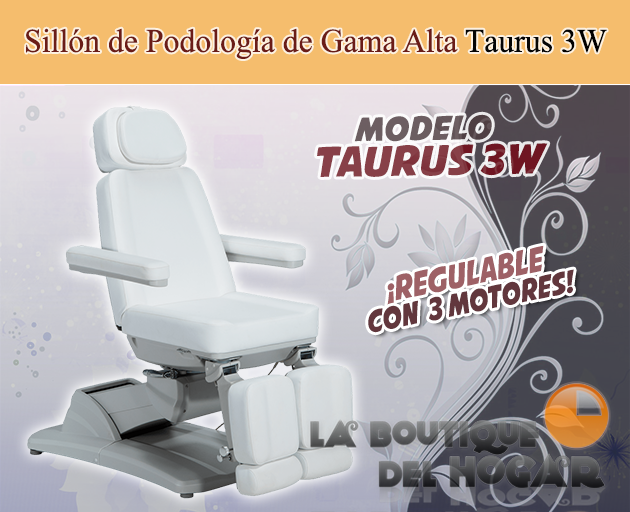 Sillón Podología Gama Alta de 3 motores con agujero facial Modelo Taurus 3W Blanco