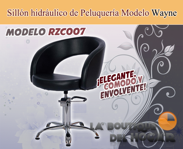Sillón hidráulico de Peluquería con diseño envolvente Wayne Modelo RZC007