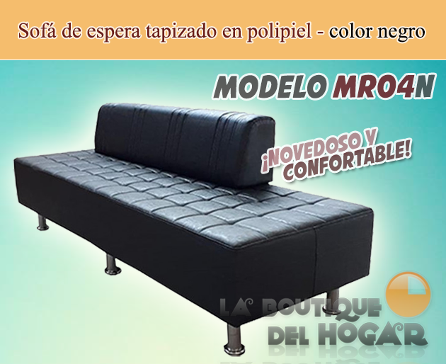 Sofá de espera para recepción Cibeles Modelo MR04N - color negro