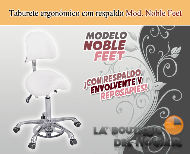 Taburete con respaldo Modelo Noble Feet