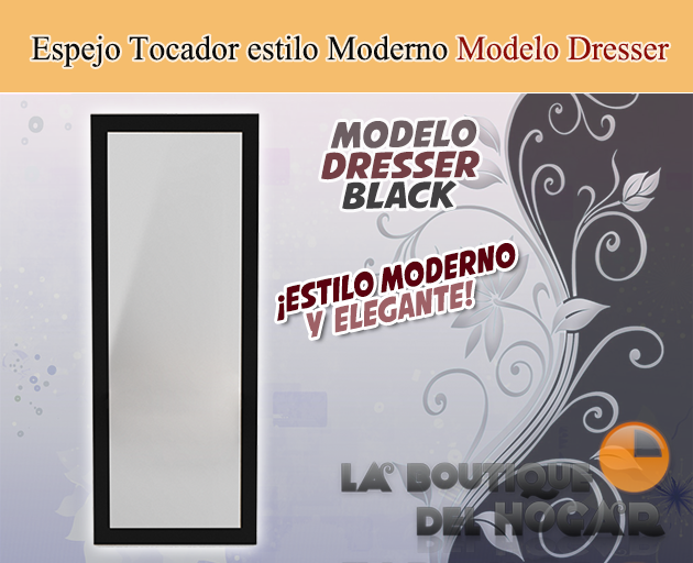 Tocador de Peluquería estilo Moderno con espejo Modelo Dresser Black