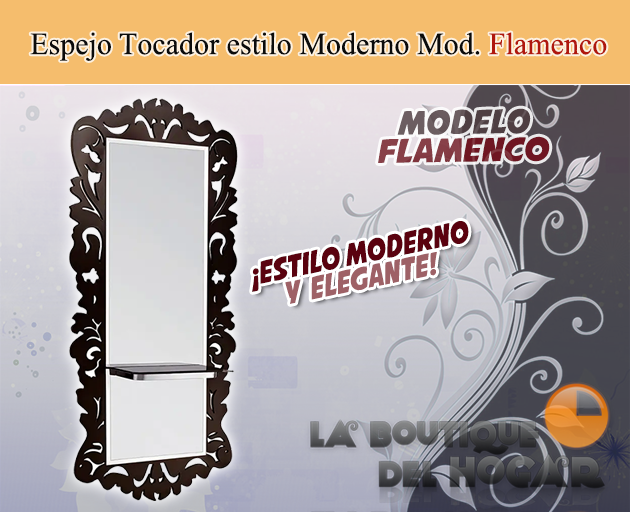 Tocador de Peluquería estilo Moderno con espejo Modelo Flamenco