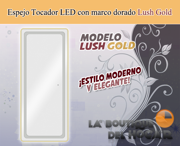 Tocador de Peluquería estilo Moderno con espejo Modelo Lush Gold