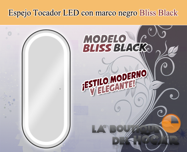 Tocador de Peluquería estilo Moderno con espejo Modelo Bliss Black