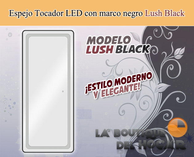 Tocador de Peluquería estilo Moderno con espejo Modelo Lush Black