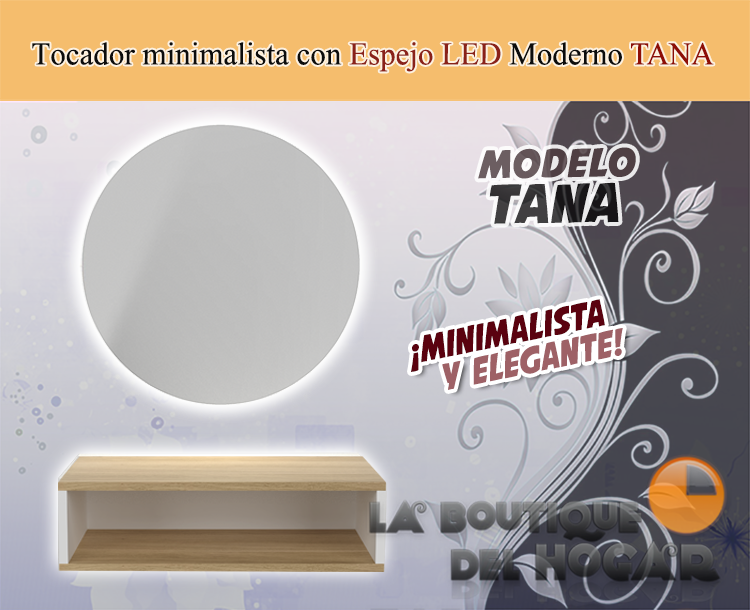 Tocadores De Peluquería LED Y Estante Negro Modelo TRAZ