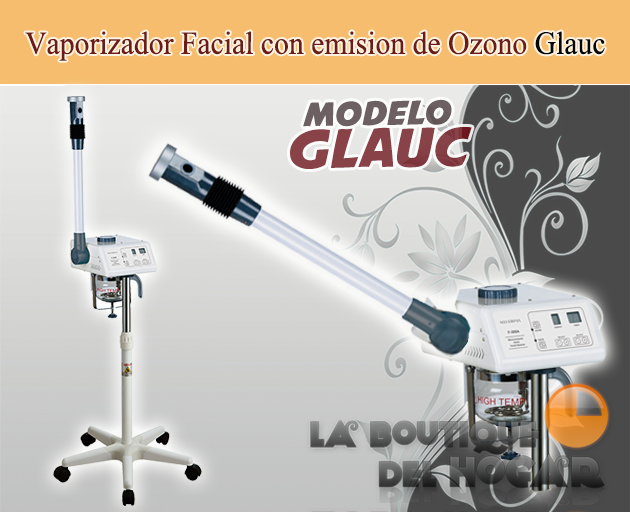 Vaporizador facial metálico con emisión de Ozono y brazo rotativo Glauc