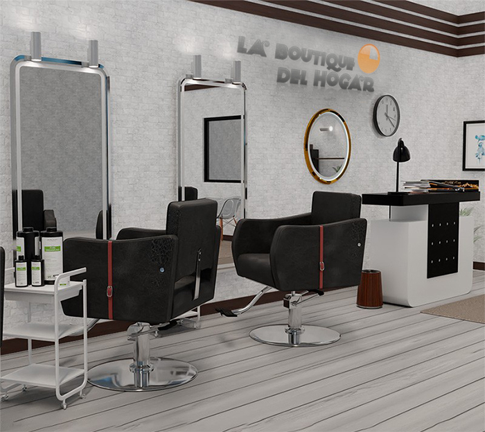 Espejo Tocador circular de Peluquería estilo Moderno con marco dorado y espejo sin LED 70cm