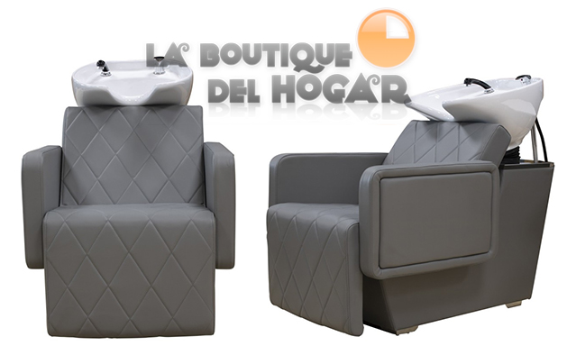 Lavacabezas con pica blanca y respaldo ergonómico Modelo Cubo