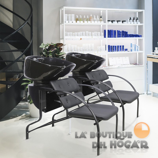 Lavacabezas sencillo de 1 seno con asiento tapizado Modelo Frame
