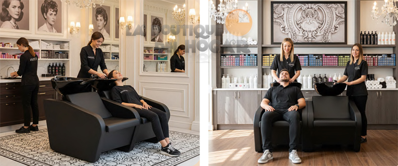 Lavacabezas Doble con pica blanca Modelo LBH Luxemburgo Plus