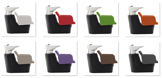 Lavacabezas con pica blanca y asiento fijo de color a elegir Modelo Venus