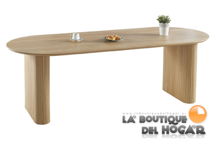 Mesa de comedor Oval extensible con tablero Oak Modelo Pietra 150