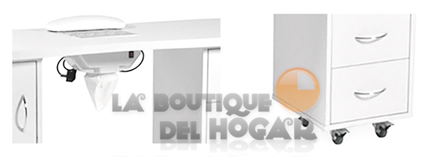 Mesa de manicura con aspirador, bolsa y cojín reposamanos Modelo Toli