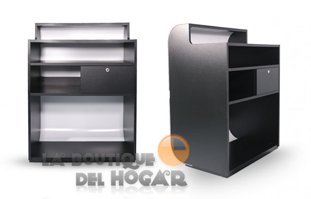 Mueble Mostrador de recepción estantes y frontal de aluminio Modelo Harvei