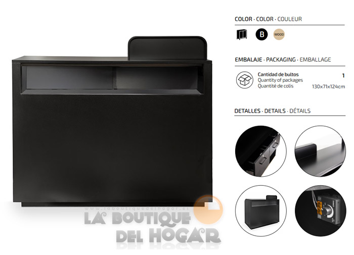 Mueble Mostrador de recepción con cajón y estantes Modelo Erin