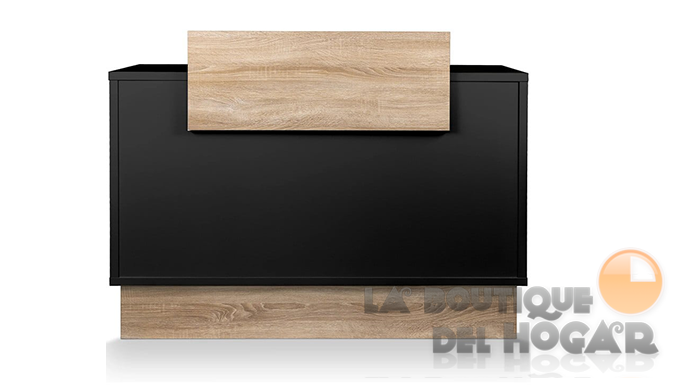 Mueble de recepción con cajón, estantes y base de acero Modelo Thierry