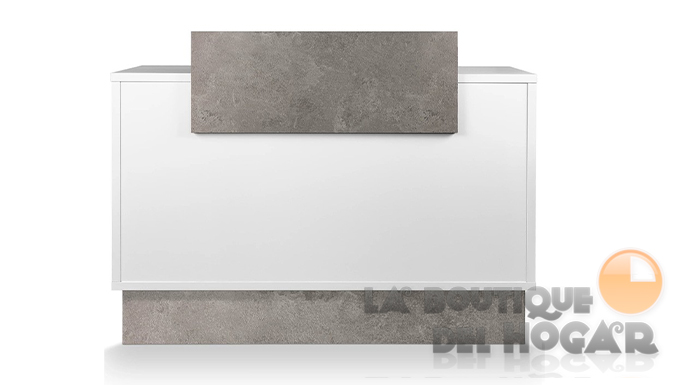 Mueble de recepción con cajón, estantes y base de acero Modelo Thierry