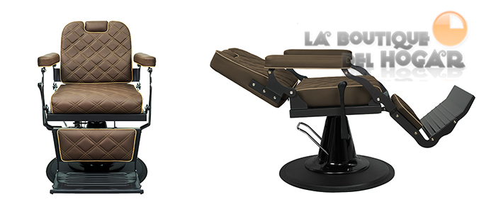 Sillón Barbero hidráulico reclinable y giratorio con reposabrazos Modelo Brusk