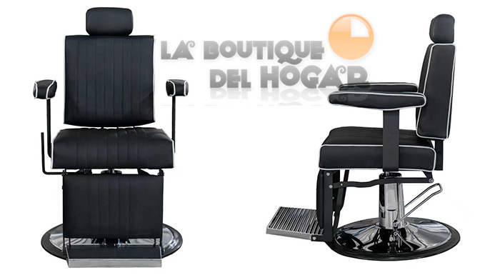 Sillón Barbero hidráulico reclinable y giratorio con reposabrazos Modelo Caden