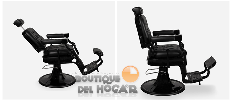 Sillón Clásico de Barbero hidráulico estilo Retro Vintage con reposapies integrado Modelo Jones