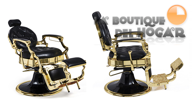 Sillón Clásico de Barbero hidráulico estilo Retro Vintage con reposapies integrado Modelo Kirk
