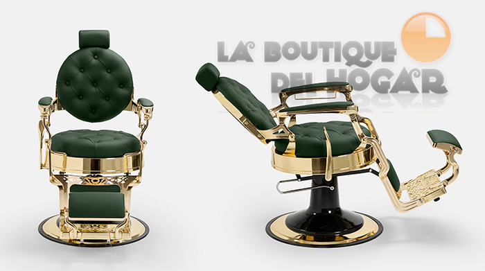 Sillón Clásico de Barbero hidráulico estilo Retro Vintage con reposapies integrado Modelo LBH Mack