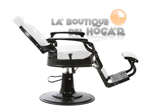 Sillón Clásico de Barbero hidráulico estilo Retro Vintage con reposapies integrado Modelo Mae