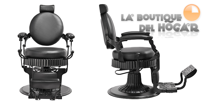 Sillón Clásico de Barbero hidráulico estilo Retro Vintage con reposapies integrado Modelo Blaze